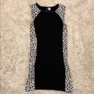 H&M Divide Body Con leopard mini Dress.